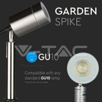 GU10 GARDEN SPIKE FITTING,SS BODY WHITE IP65