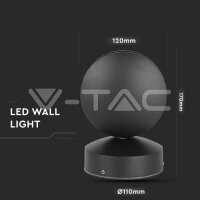 7W LED WALL LIGHT 4000K IP65 BLACK BODY