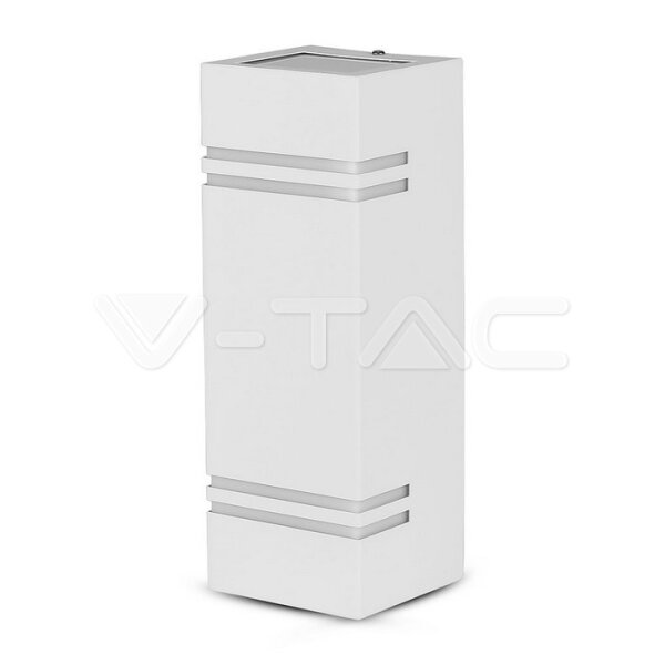 GU10-WALL FITTING-SQ-SS BODY WITH BORDER-WHITE BODY-IP44-2WAY