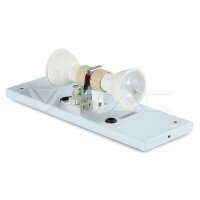 GU10-WALL FITTING-SQ-SS BODY WITH BORDER-WHITE BODY-IP44-2WAY