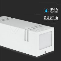 GU10-WALL FITTING-SQ-SS BODY WITH BORDER-WHITE BODY-IP44-2WAY