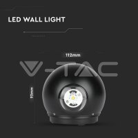 6W LED WALL LIGHT  3000K -BLACK BODY IP65