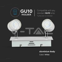 2xGU10 SURFACE MOUNT FITTING WHITE SOCKET FOR GU10 NOT INCLUDED