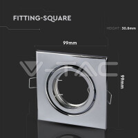 GU10 HOUSING SQUARE MOVABLE CHROME SOCKET FOR GU10 NOT INCLUDED