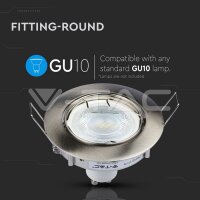 GU10 FITTING ROUND MOVABLE SATIN NICKLE SOCKET FOR GU10 NOT INCLUDED