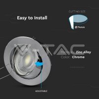 GU10 FITTING ROUND MOVABLE CHROME SOCKET FOR GU10 NOT INCLUDED