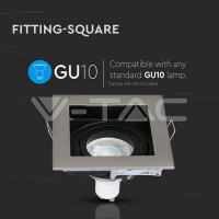 GU10 FITTING SQUARE SATIN NICKLE SOCKET FOR GU10 NOT INCLUDED