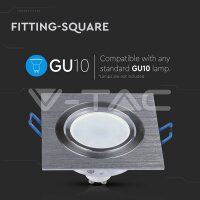 1*GU10 FITTING SQUARE ALUMINIUM BRUSH SOCKET FOR GU10 NOT INCLUDED