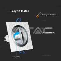 1*GU10 FITTING SQUARE ALUMINIUM BRUSH SOCKET FOR GU10 NOT INCLUDED