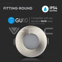 GU10 FITTING ROUND IP54 SATIN NICKEL SOCKET FOR GU10 NOT INCLUDED